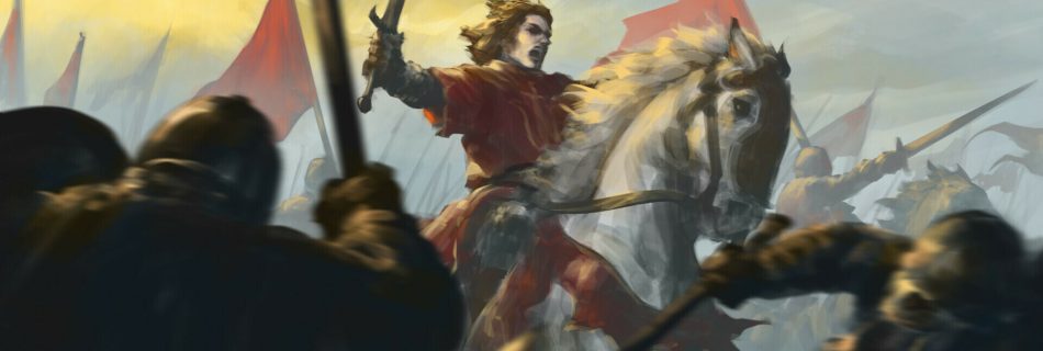 King arthur, a lawful powerful historical figure, riding out into his first battle. he is an exemplary representation of a person who lives by the 48 laws of power