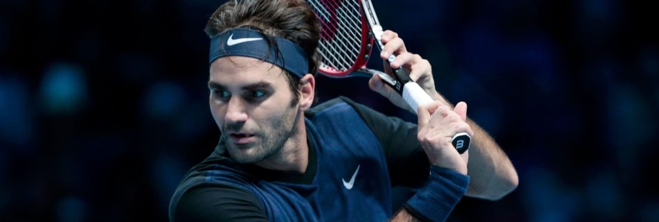this image pictures Roger Federer with wide passionate eyes to track a tennis ball he is about to hit. His passion towards his work inspires us.