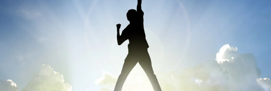 boy who has reached the pinnacle of success