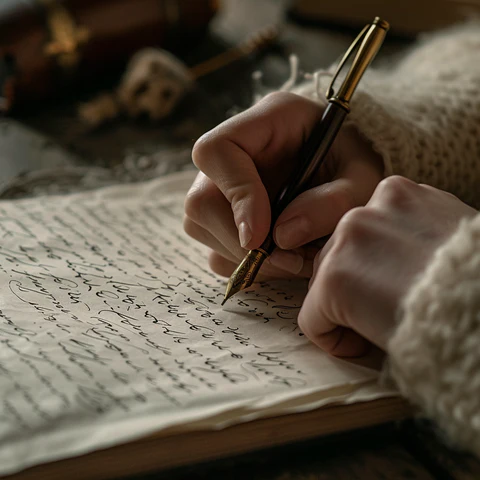 person writing affirmation to future self